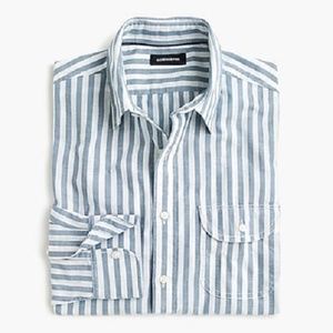 NWOT J.Crew Slim slub poplin cotton stripe shirt